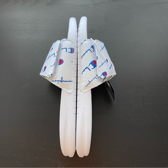 Champion Men’s Open Toe White Logo Slide Adjustable Closure EVA Sole Size 10 - Picture 2 of 9
